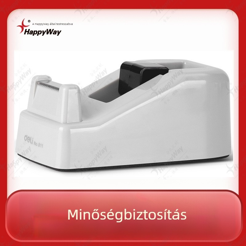 Deli 811 szalagadagoló, 26 mm-es görgő, max. 18 mm szélességű szalag, műanyag test, QR-kód gravírozás