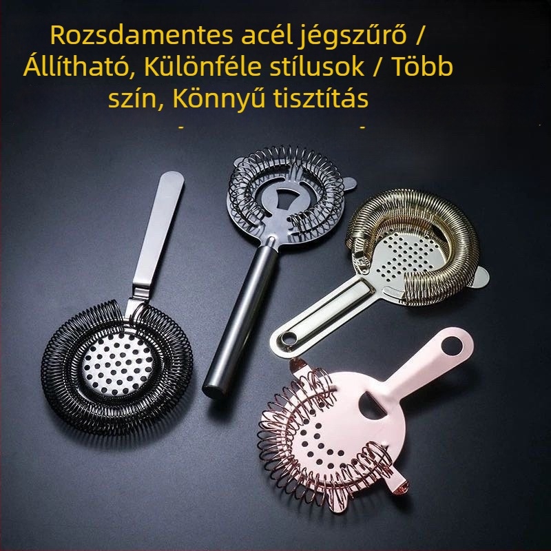 Koktél-jégszűrő hálós szűrővel bárhoz — Anyag: PP; Nem importált; Eredet: Egyéb