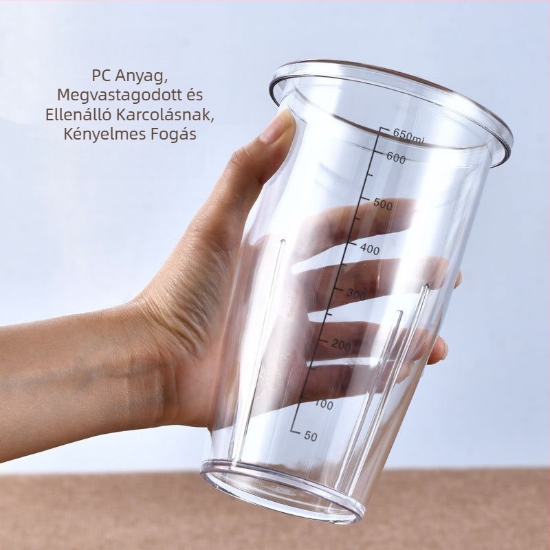 Kézihajtású tejes tea shaker mérőskálával – 3 részes készlet
