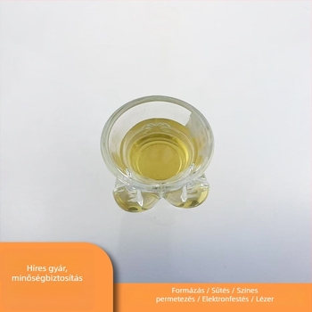 Mell alakú üveg likőrpohár logónyomtatással, kapacitás 1–100 ml, kartondobozos csomagolás