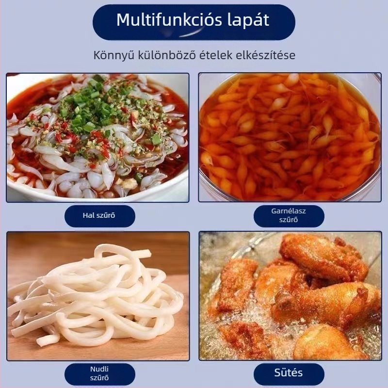 PP anyagú szűrőkanál kézzel készített garnéla leveshez, nagy lyukú halas kanál – Többfunkciós (Anyag: PP; Import: Nem; Funkció: Egyéb)