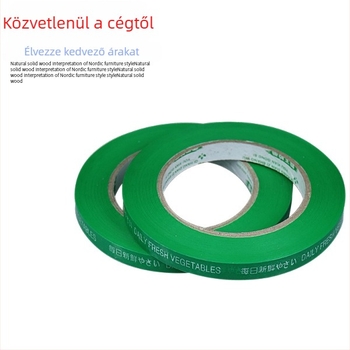 Zöldségek kötöző szalag, BOPP, ökológiai; tartalmaz 1 készlet zöldségek kötöző géppel; csomagolás: 2/5/10/25 tekercsek