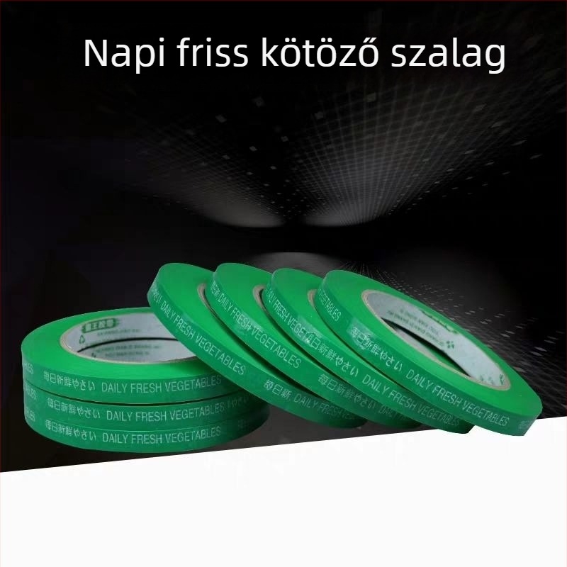 Zöldségek kötöző szalag, BOPP, ökológiai; tartalmaz 1 készlet zöldségek kötöző géppel; csomagolás: 2/5/10/25 tekercsek