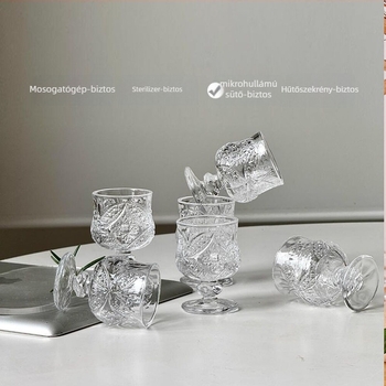 Adingge mini pillangó szeszes italok pohár szett, gravírozott üveg, retro luxus stílus, kapacitás 1–100 ml, papírdobozos csomagolás