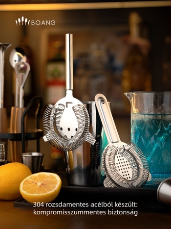 Bar eszköz: 304 rozsdamentes acél jégszűrő rács koktélokhoz