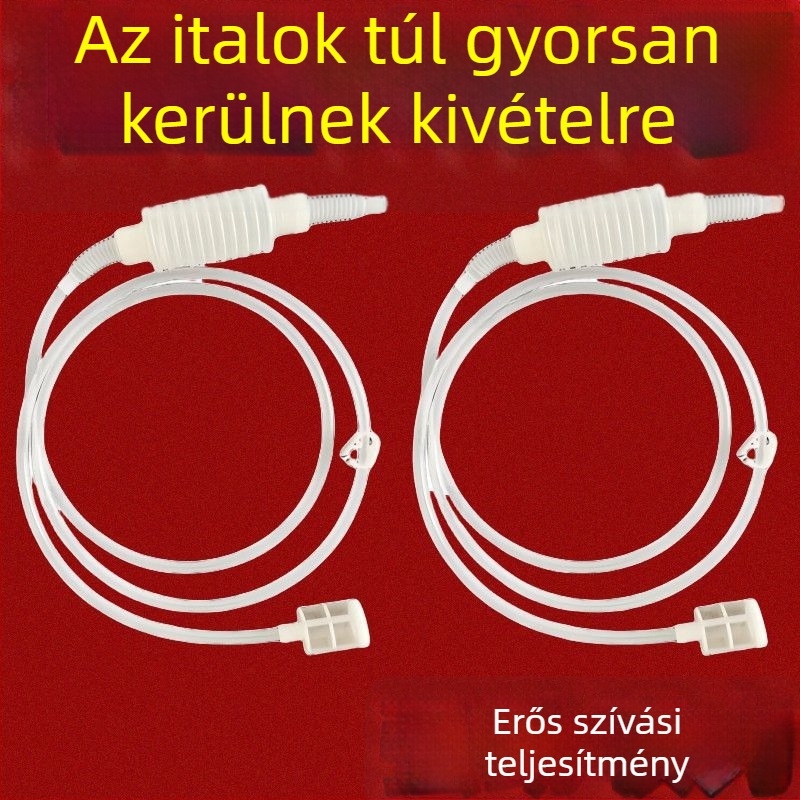 Otthoni használatra készült borpumpa automatikus szívással, 2 m hosszú csövek szűrővel és vízállító csipsszel, PP anyag, Tianshun márka, prémium termék