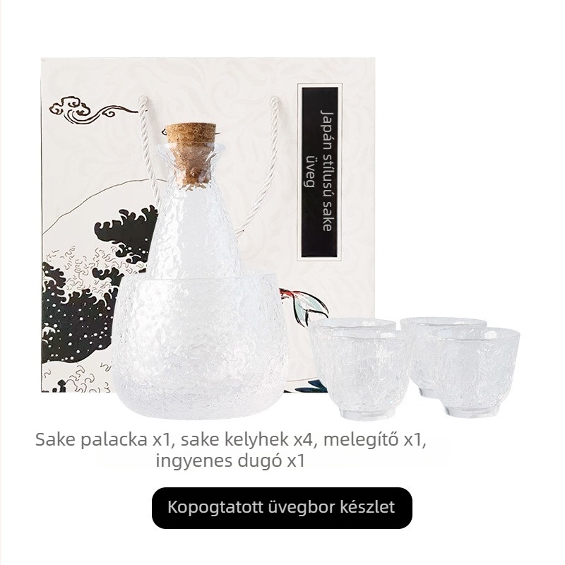 YOGEHOME japán stílusú saké pohár készlet, üvegből készült boros eszközök otthoni használatra