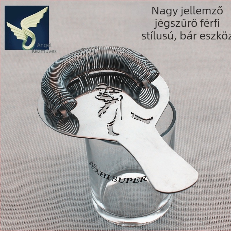 Jégszétválasztó eszköz – 430 rozsdamentes acél, virágmintás, szűrő koktélokhoz