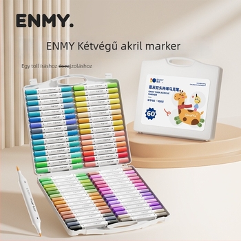 Enmi kétvégű akril markerek gyerekeknek és diákoknak, átlátszatlan, vízbázisú ecsetkészlet