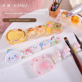 Manikűr tolltartó – Többfunkciós rajzfilm-paletta és tárolóállvány, Márka: Kaniu, Eredet: Zhejiang, Nettó tartalom: 42, Anyag: Egyéb