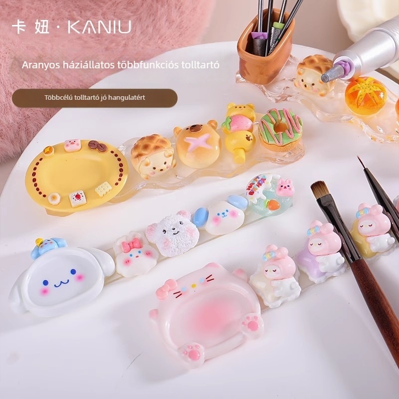 Manikűr tolltartó – Többfunkciós rajzfilm-paletta és tárolóállvány, Márka: Kaniu, Eredet: Zhejiang, Nettó tartalom: 42, Anyag: Egyéb