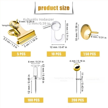 PinGuru Számlák mappa, rozsdamentes acél és nikkelezett huzal, modell Mixed, öt rekeszes doboz