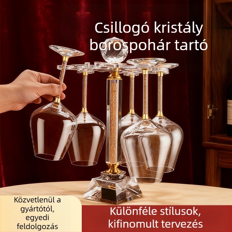 Ólommentes kristályból készült borospohár-készlet, kapacitás 501–600 ml, modern egyszerű stílus