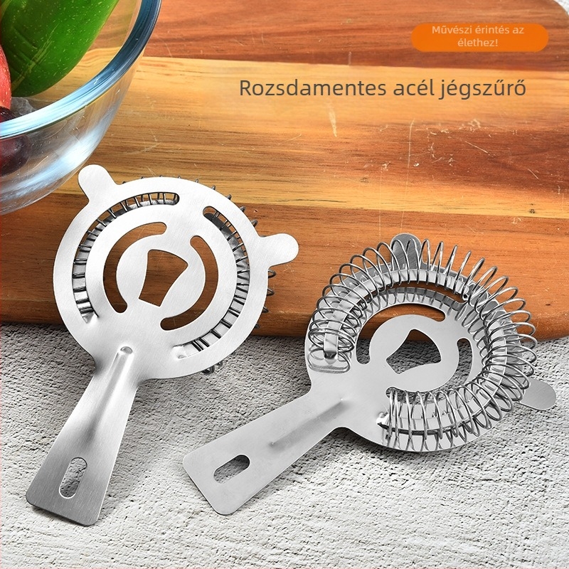 Rozsdamentes acél jégszűrő koktélokhoz, modern egyszerű stílus, 2020-as forgalomba hozatal, 49 g, csomagolás OPP zacskó