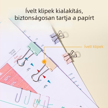 Deli három az egyben fém hosszú szárú klipek irodai készlet dovetail klipekkel, dobozos csomagolás
