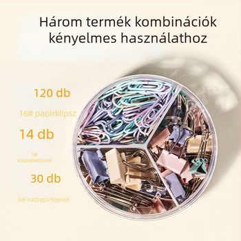 Deli három az egyben fém hosszú szárú klipek irodai készlet dovetail klipekkel, dobozos csomagolás