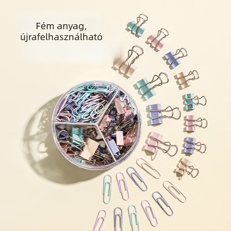 Deli három az egyben fém hosszú szárú klipek irodai készlet dovetail klipekkel, dobozos csomagolás