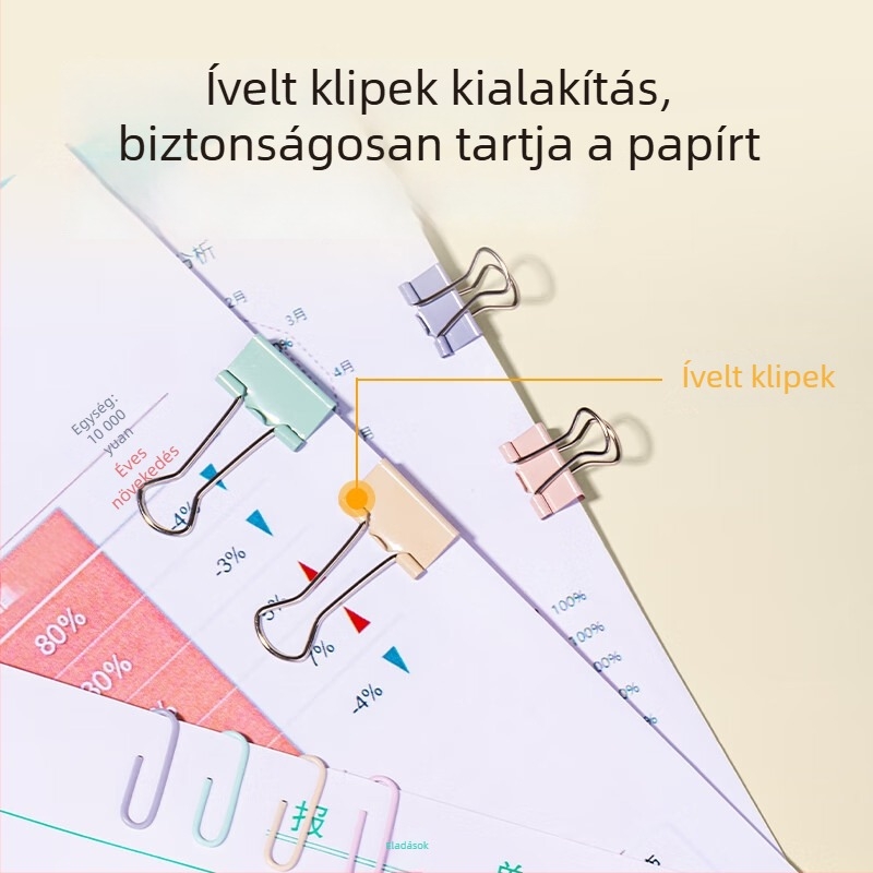 Deli három az egyben fém hosszú szárú klipek irodai készlet dovetail klipekkel, dobozos csomagolás
