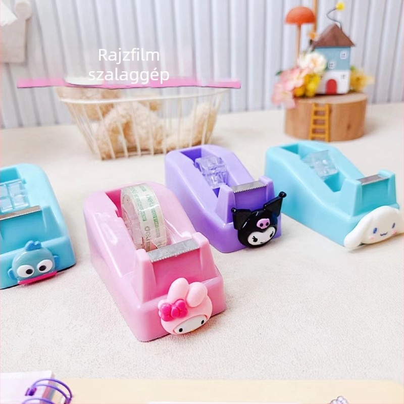 Asztali Cartoon Sanrio szalagvágó, műanyag test, 217 g, akár 25 mm szélességű szalaghoz, tengelyátmérő 25 mm