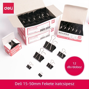 Deli fekete fém klipek készlet: hosszú farokkal rendelkező klipek, nagy dovetail típusú klipek, közepes dokumentumklipek, kis vas klipek, pillangó klipek, phoenix farokklipek