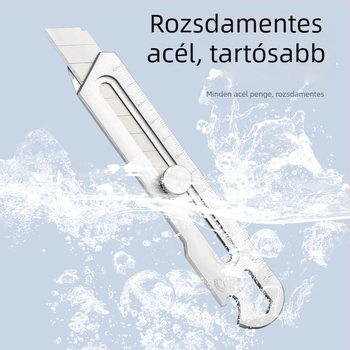 Hat‑in‑one rozsdamentes acél vágó kés tapétázáshoz, erős, vastabb penge, 0.5×18×100 mm