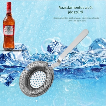 Rozsdamentes acél koktél jégszűrő – Ice filter sorozat, testreszabás elérhető, nyomtatott logó