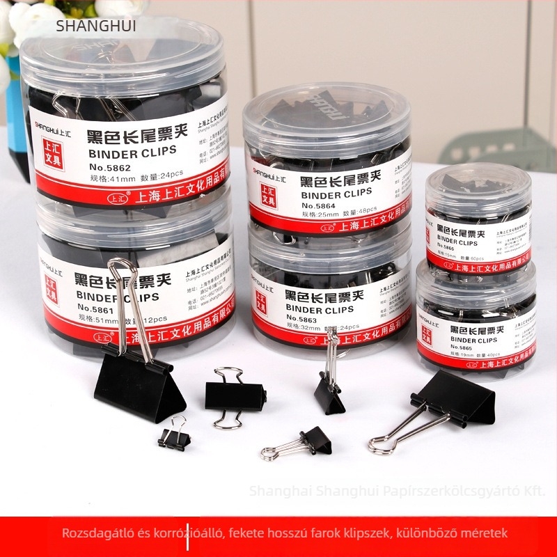 Fém jegyclips, dobozban csomagolva, Modell 5861-5866 (Márka: Shanghui; Anyag: Fém; Csomagolás: Doboz)