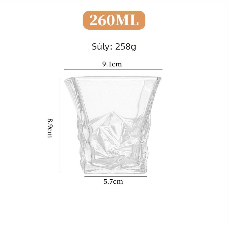 Whiskey pohár, könnyed luxus retro stílus, szódabikarbóna-üveg, fogantyú nélküli és fedél nélküli, modell TZ-4
