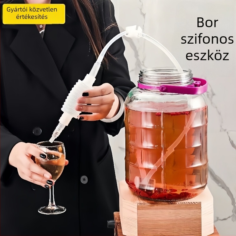 Otthoni önszívó szifon borhoz szűrővel, többfunkciós borfőző eszköz, modern minimalista dizájn, 2024-ben bevezetve.