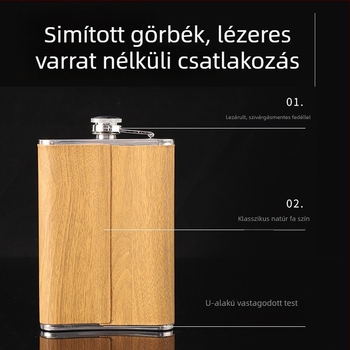 Rozsdamentes acélból készült férfiaknak szóló kültéri hordozható hipflaska — készlet boros pohárral és tölcsérrel