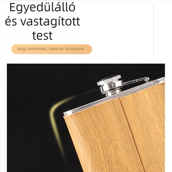 Rozsdamentes acélból készült férfiaknak szóló kültéri hordozható hipflaska — készlet boros pohárral és tölcsérrel