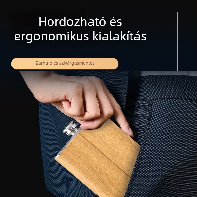 Rozsdamentes acélból készült férfiaknak szóló kültéri hordozható hipflaska — készlet boros pohárral és tölcsérrel