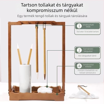 Fenbo Bambusz ecsettartó kaligrafiához – Fa, Modell: ecsettartó-10, Nyomtatott logó: Igen, Testreszabás: Nem