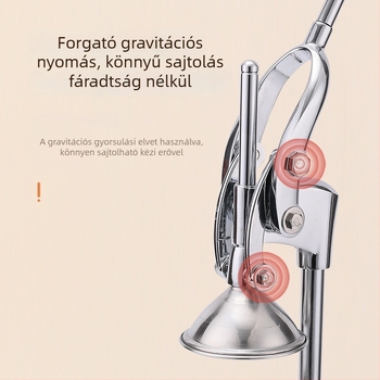 Kézi gyümölcsprés – rozsdamentes acél + alumínium ötvözet, többfunkciós, elektromosság nélküli, otthonra és kisvállalkozások számára