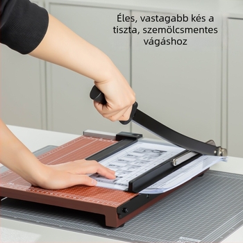 Deli kézi papírvágó – fa test, modell 8003/8004, márka Deli, vágáshoz