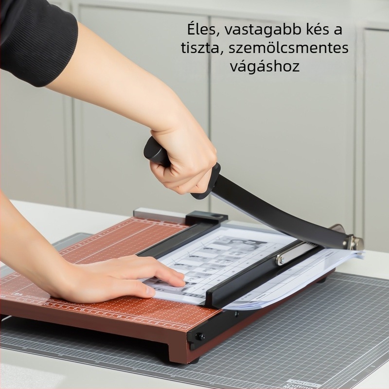Deli kézi papírvágó – fa test, modell 8003/8004, márka Deli, vágáshoz