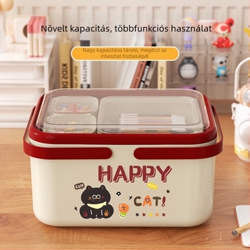 Asztali tároló karikatúra motívummal, tolltartó rekeszekkel, 2 L kapacitás, anyag PP+PS+PET, modern, egyszerű stílus, logónyomtatás lehetséges