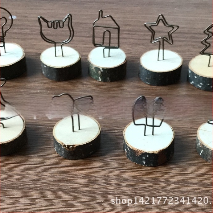 Kerek fa fotóklip - kézzel készített asztali dekor Schima superba fából