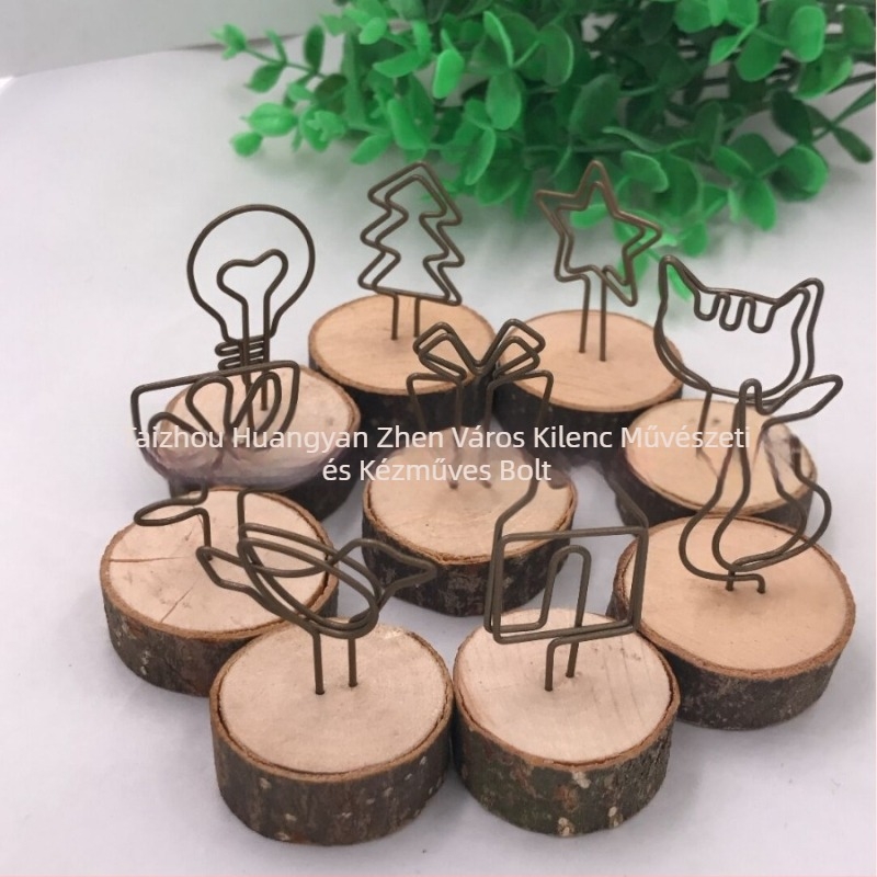 Kerek fa fotóklip - kézzel készített asztali dekor Schima superba fából