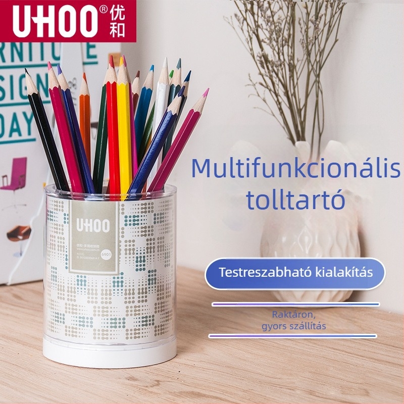 Youhe 6901/6902/6903 Tolltartó és asztali rendező készlet, műanyag, kör alakú, nyomtatott logó, testreszabható feldolgozás