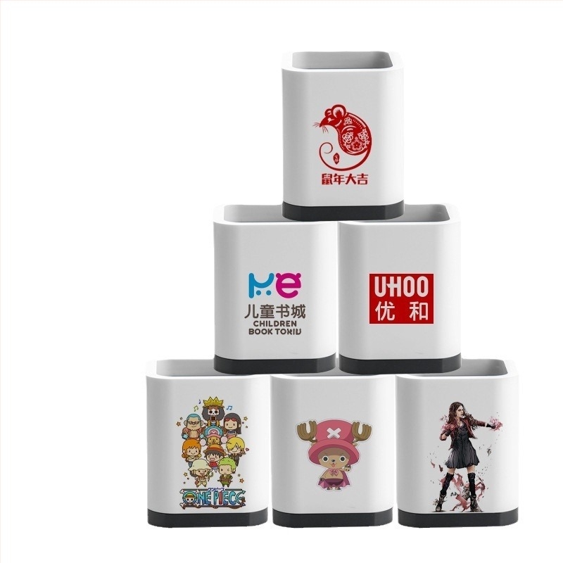 Youhe 6901/6902/6903 Tolltartó és asztali rendező készlet, műanyag, kör alakú, nyomtatott logó, testreszabható feldolgozás