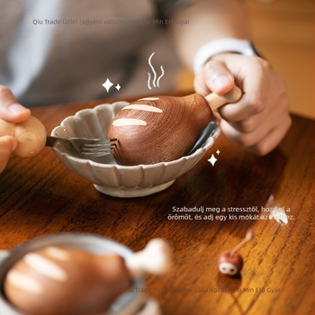 Fából készült csirke láb formájú üvegnyitó, mágneses hűtőmágnes – személyre szabott asztali dekoráció