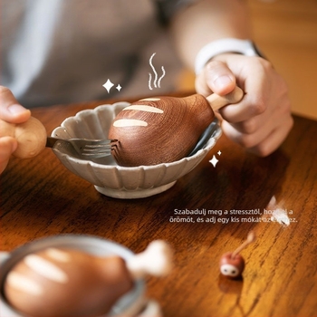 Fából készült csirke láb formájú üvegnyitó, mágneses hűtőmágnes – személyre szabott asztali dekoráció