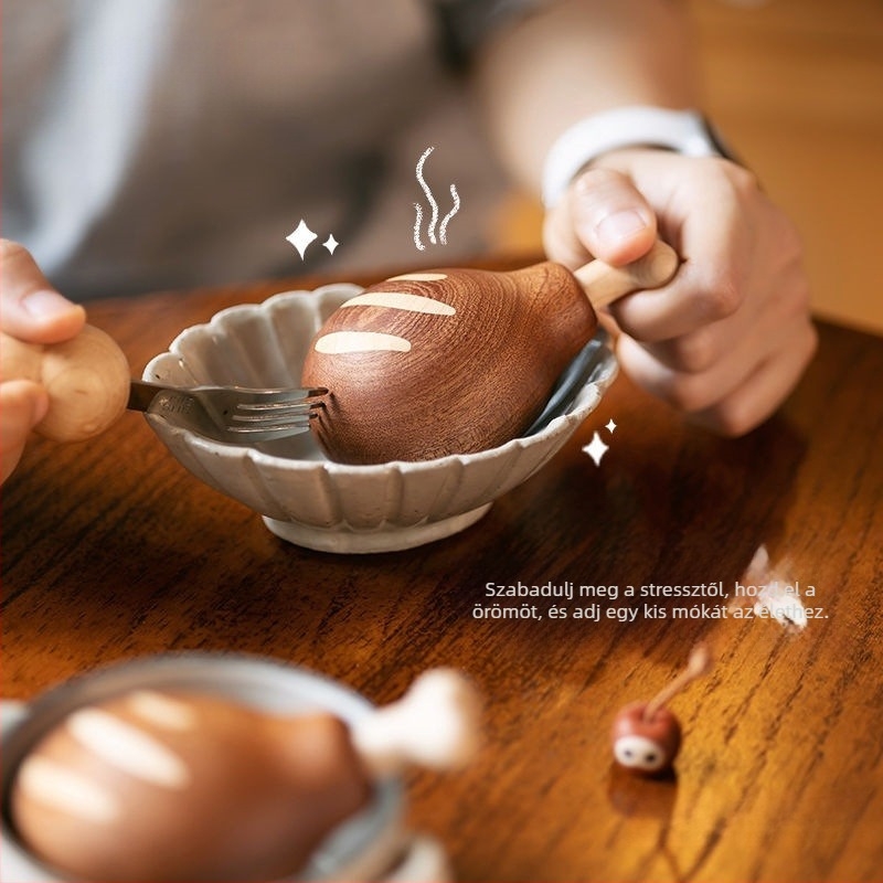 Fából készült csirke láb formájú üvegnyitó, mágneses hűtőmágnes – személyre szabott asztali dekoráció