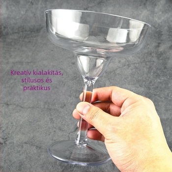 Koktél pohár műanyagból, átlátszó, modern minimalista stílus, 301–400 ml kapacitás, logó nyomás lehetséges.