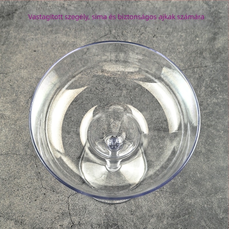 Koktél pohár műanyagból, átlátszó, modern minimalista stílus, 301–400 ml kapacitás, logó nyomás lehetséges.