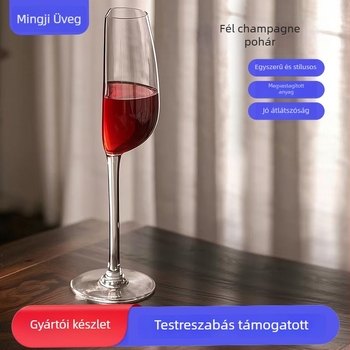 Mingji Glass pezsgőpohár, üveg, kapacitás 101–200 ml, modern minimalista stílus