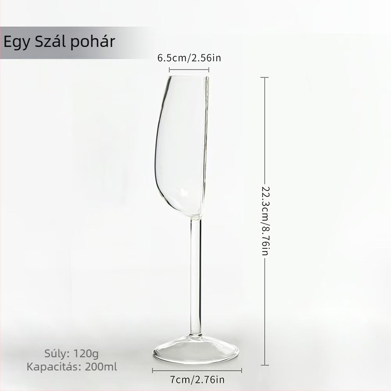 Mingji Glass pezsgőpohár, üveg, kapacitás 101–200 ml, modern minimalista stílus