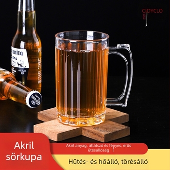 Akril söröspohár, 401–500 ml kapacitás, modern minimalist stílus, egyenes kivitel