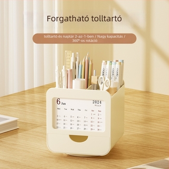 Asztali tároló és tolltartó, műanyag, négyszögletes, irodai rendező